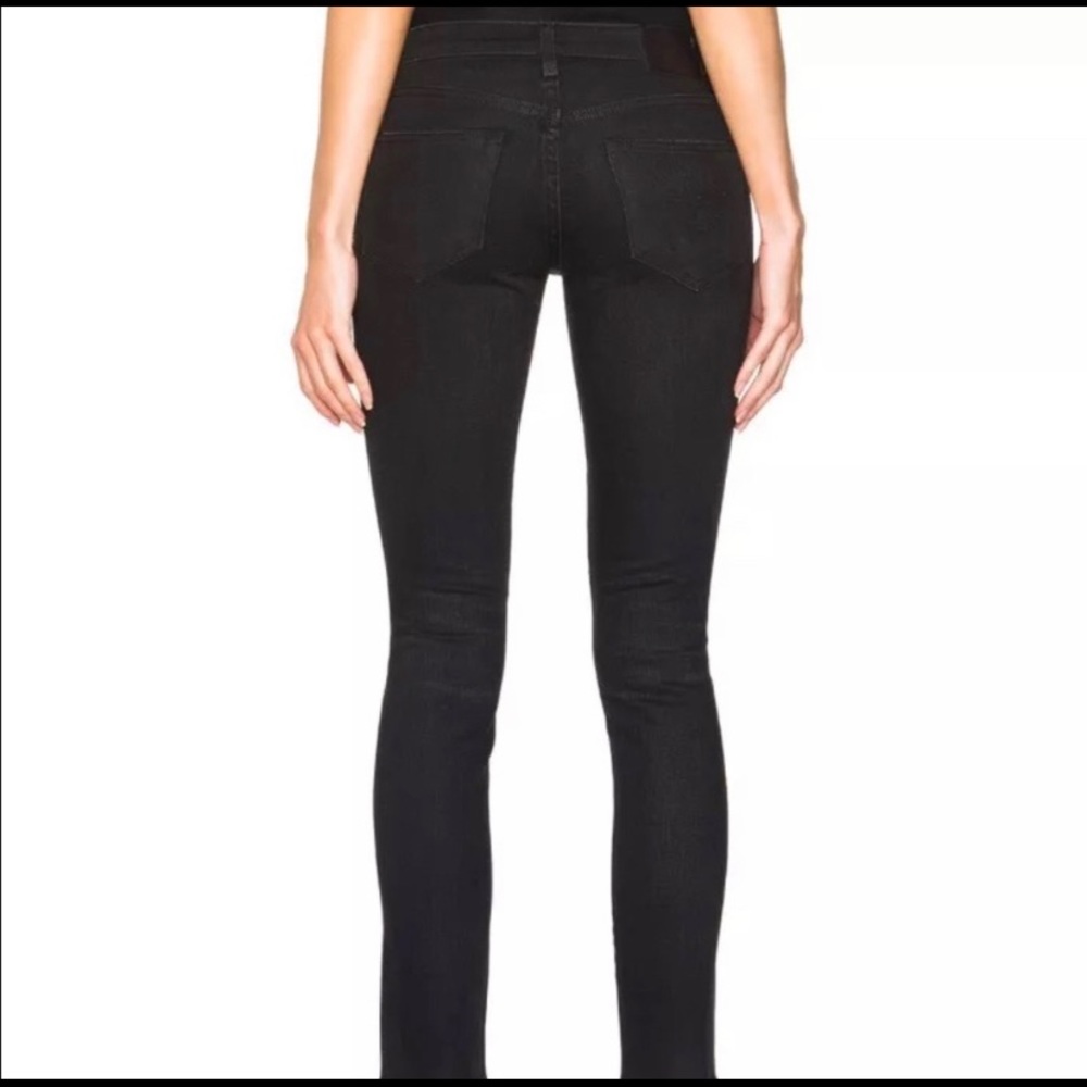 R13 Denim Alison Black Waxed Cropped Skinny Jean